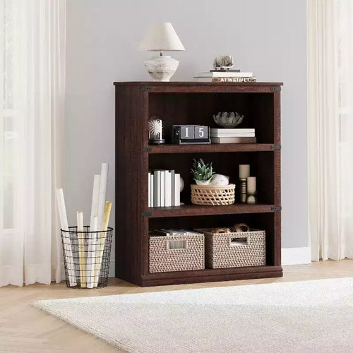 Acekool Bibliothèque à 5 niveaux, étagère ouverte haute en bois, style ferme, pour salon et bureau