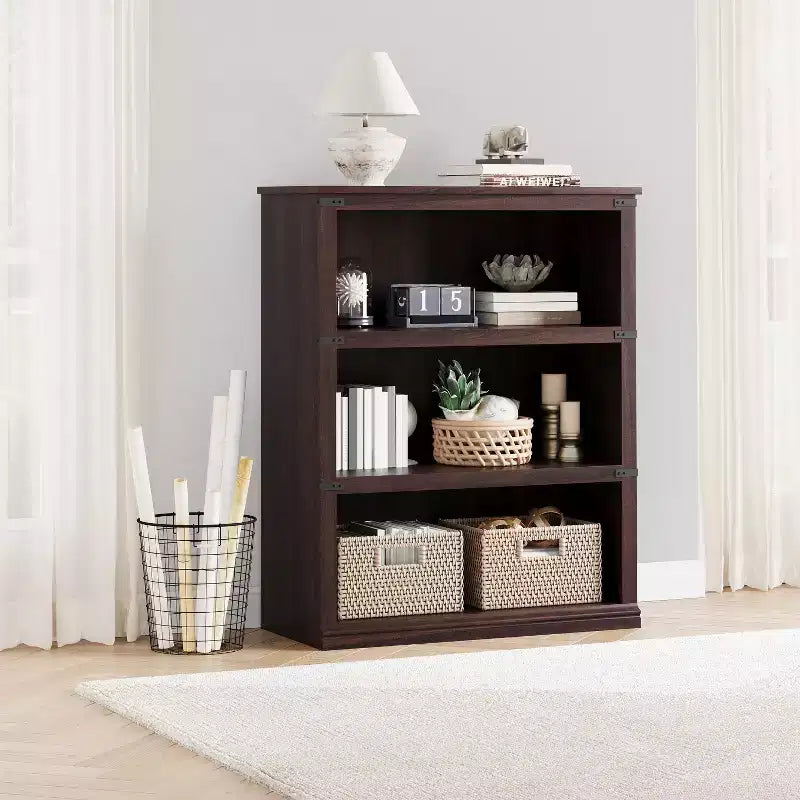 Acekool 5 Tier Farmhouse Bookcase Tall Wooden Open Shelf Bookcase for Living Room Home Office