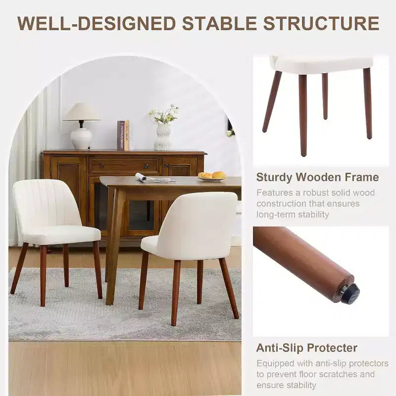 Dining Chairs Set of 4/6/8, Upholstered Chairs with Padded Seat and Wood Legs, Fabric Side Dinner Chair for Kitchen, Dining Room, Restaurant, Cafe