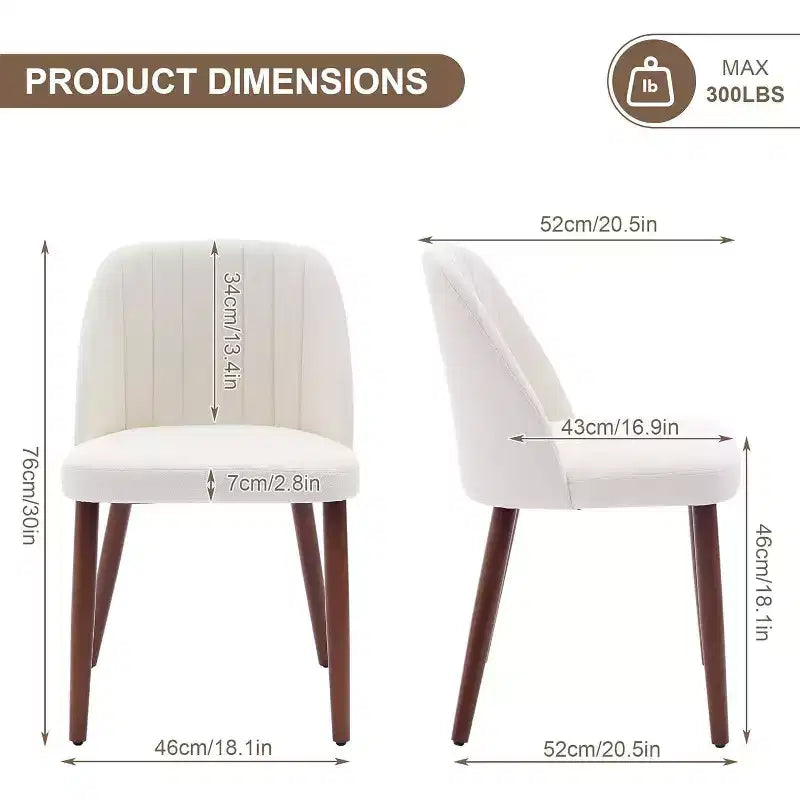 Dining Chairs Set of 4/6/8, Upholstered Chairs with Padded Seat and Wood Legs, Fabric Side Dinner Chair for Kitchen, Dining Room, Restaurant, Cafe