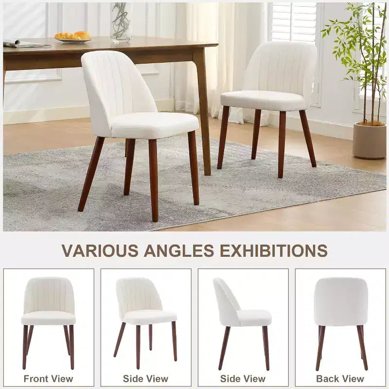 Dining Chairs Set of 4/6/8, Upholstered Chairs with Padded Seat and Wood Legs, Fabric Side Dinner Chair for Kitchen, Dining Room, Restaurant, Cafe