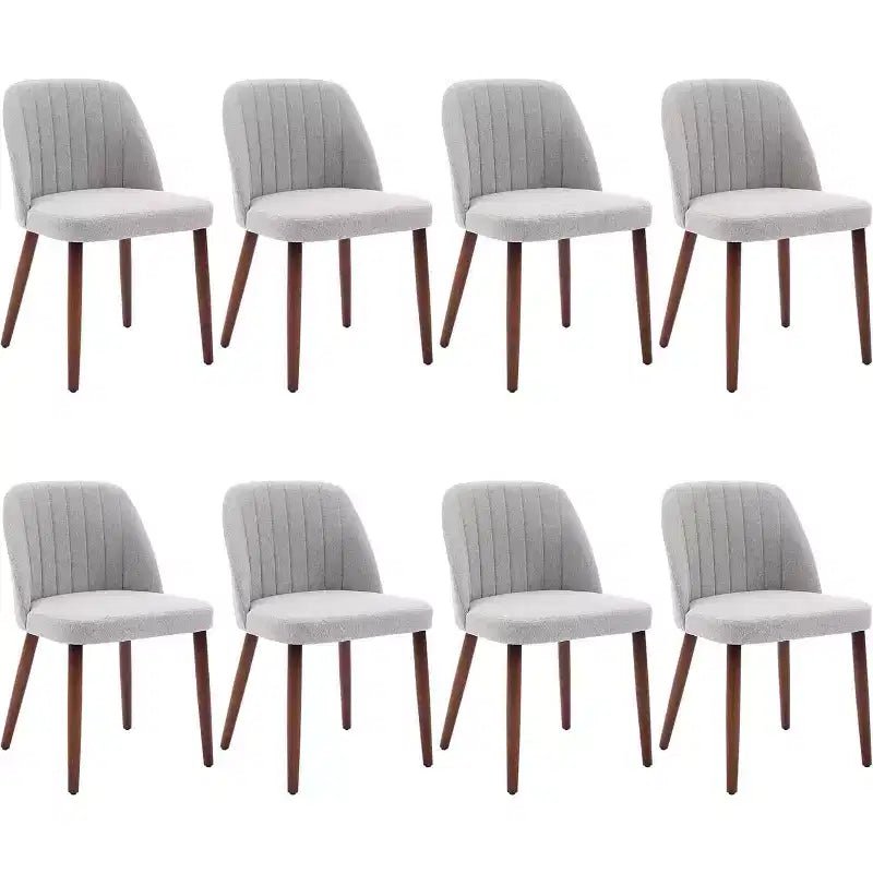 Lot de chaises de salle à manger (4/6/8), chaises rembourrées avec assise capitonnée et pieds en bois, chaise d'appoint en tissu pour cuisine, salle à manger, restaurant, café