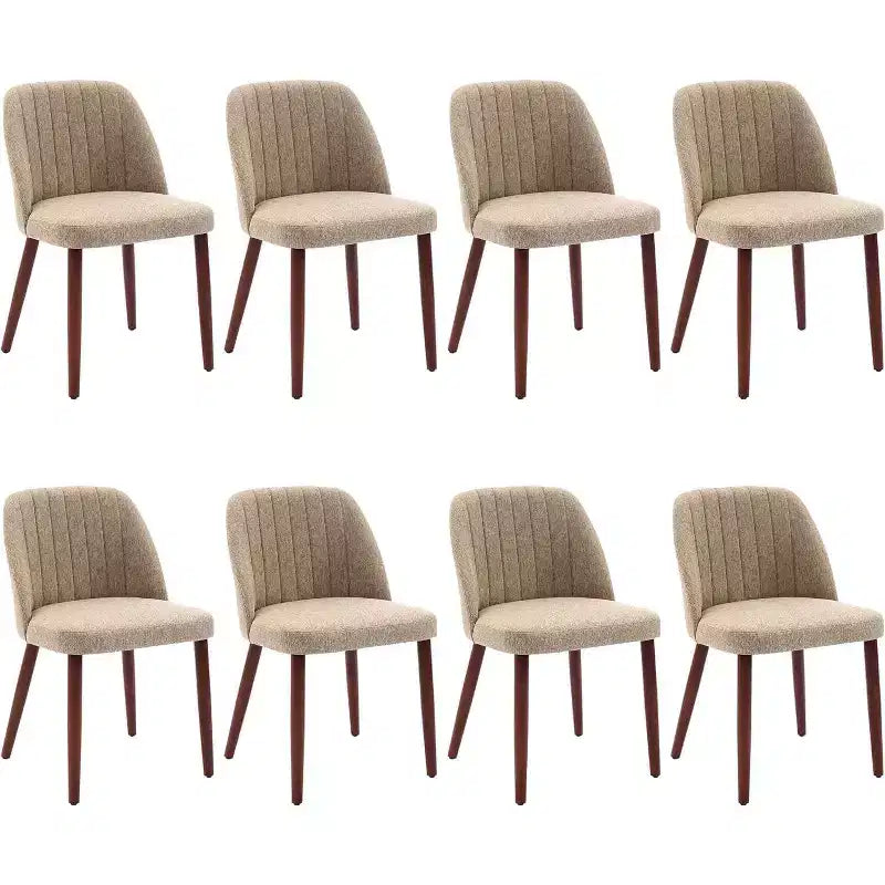 Lot de chaises de salle à manger (4/6/8), chaises rembourrées avec assise capitonnée et pieds en bois, chaise d'appoint en tissu pour cuisine, salle à manger, restaurant, café