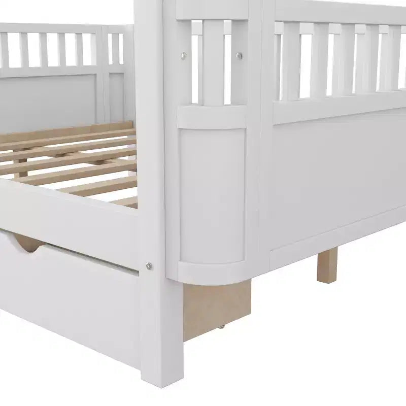 GDFStudio Cooper Modern Wood Kid Platform Bed with Rails