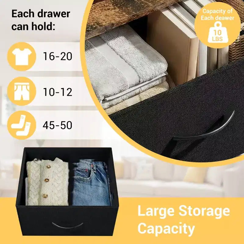 COZONY 3 Drawer Dresser with Fabric Bins, Compact Wood Grain Storage Organizer for Bedroom, Closet, Entryway