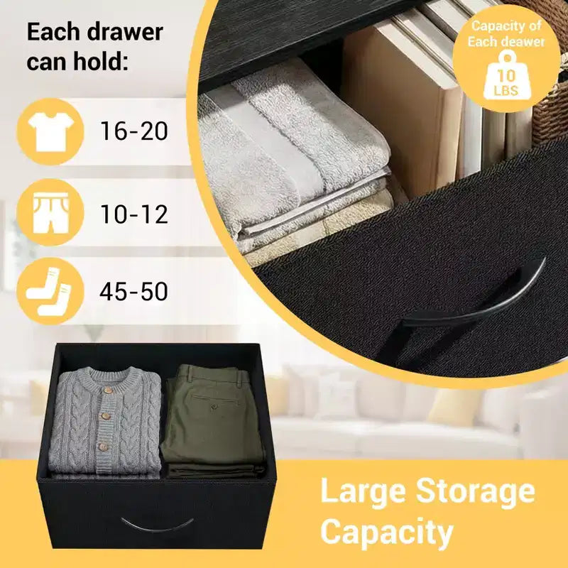 COZONY 3 Drawer Dresser with Fabric Bins, Compact Wood Grain Storage Organizer for Bedroom, Closet, Entryway