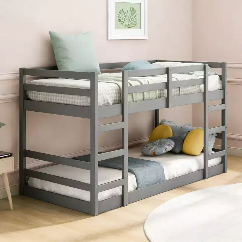 Luxystar Modern Bunk Bed with 2 Ladders for Kids' Room and Guest Room
