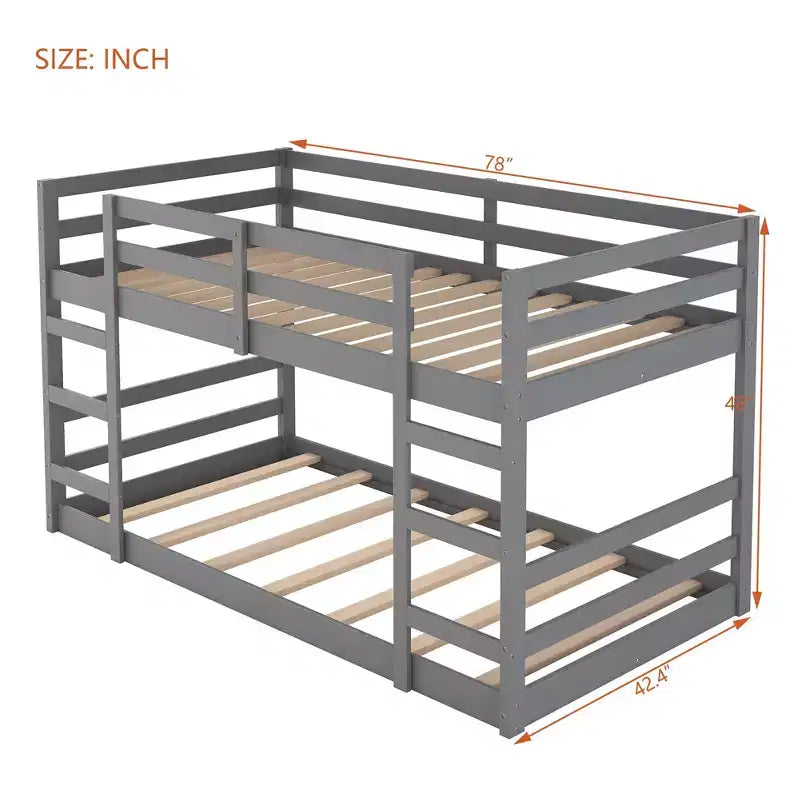Luxystar Modern Bunk Bed with 2 Ladders for Kids' Room and Guest Room