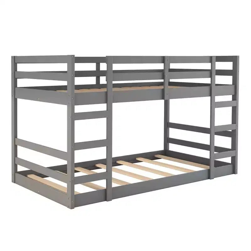 Luxystar Modern Bunk Bed with 2 Ladders for Kids' Room and Guest Room