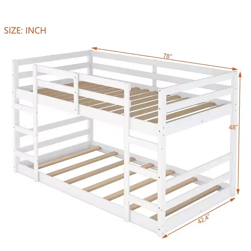 Luxystar Modern Bunk Bed with 2 Ladders for Kids' Room and Guest Room
