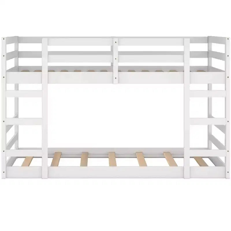 Luxystar Modern Bunk Bed with 2 Ladders for Kids' Room and Guest Room