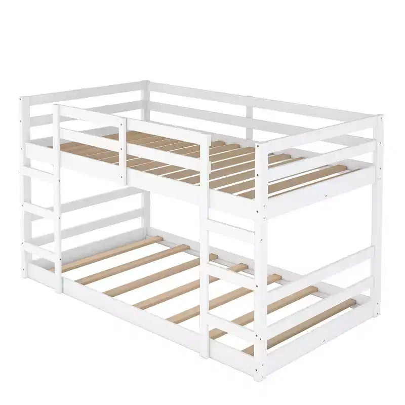 Luxystar Modern Bunk Bed with 2 Ladders for Kids' Room and Guest Room
