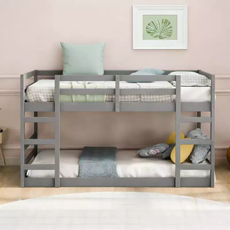 Luxystar Modern Bunk Bed with 2 Ladders for Kids' Room and Guest Room