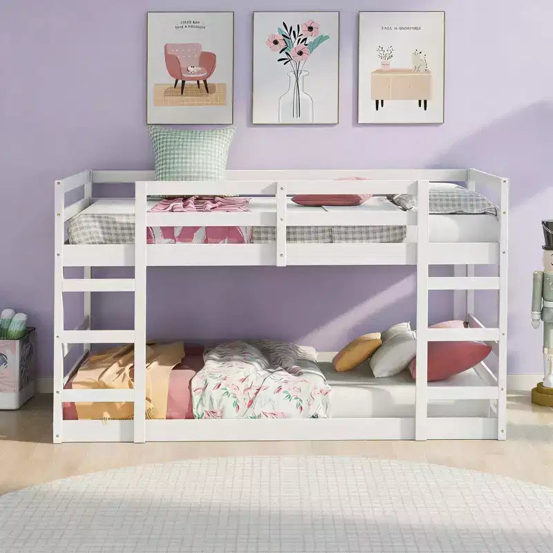 Lit superposé moderne Luxystar avec 2 échelles pour chambre d'enfant et chambre d'amis