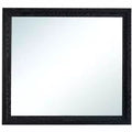 Passion Furniture Grande 41 in. W x 37 in. H Rectangle Wood Frame Black Dresser Mirror