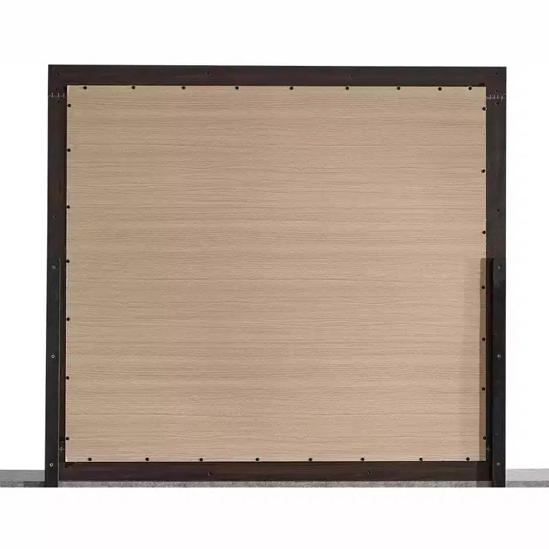 Passion Furniture Grande 41 in. W x 37 in. H Rectangle Wood Frame Black Dresser Mirror
