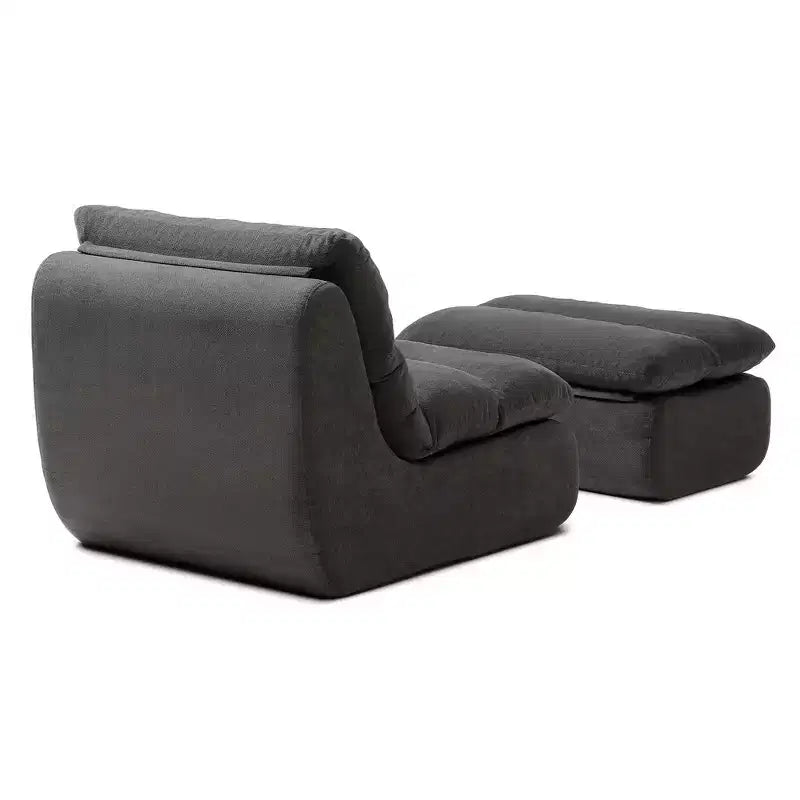 GDFStudio Cloud Corduroy Bean Bag Chair with Ottoman