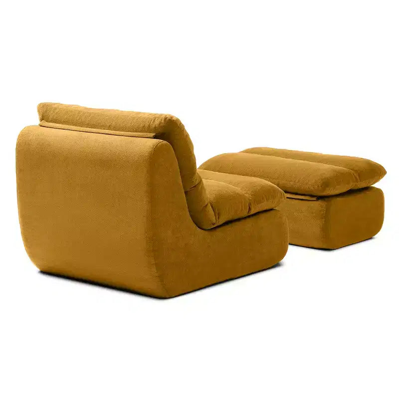 GDFStudio Cloud Corduroy Bean Bag Chair with Ottoman