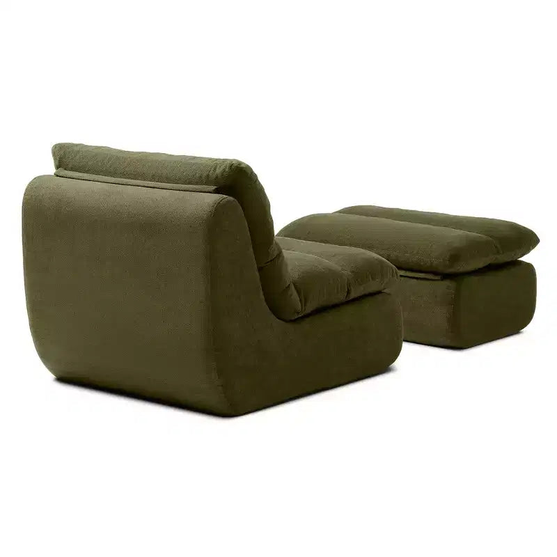 GDFStudio Cloud Corduroy Bean Bag Chair with Ottoman