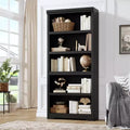 69 Tall 5 Tier Farmhouse Bookcase, 31.5 Wide Bookshelf with Adjustable Shelves & Anti-Slip Design, Open Display Storage for Home Office Living Room