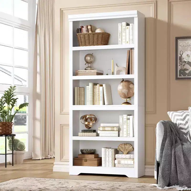 Étagère rustique à 5 niveaux de 175 cm de haut, 80 cm de large, avec étagères réglables et design antidérapant, rangement ouvert pour bureau à domicile et salon