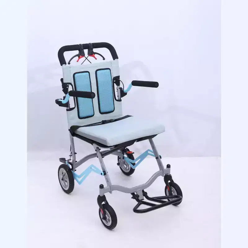 Lightweight Folding Aluminum Wheelchair for Seniors  Portable with Locking Handbrakes, Removable Armrests, Swing-Away Footrests,for Travel,Home Care