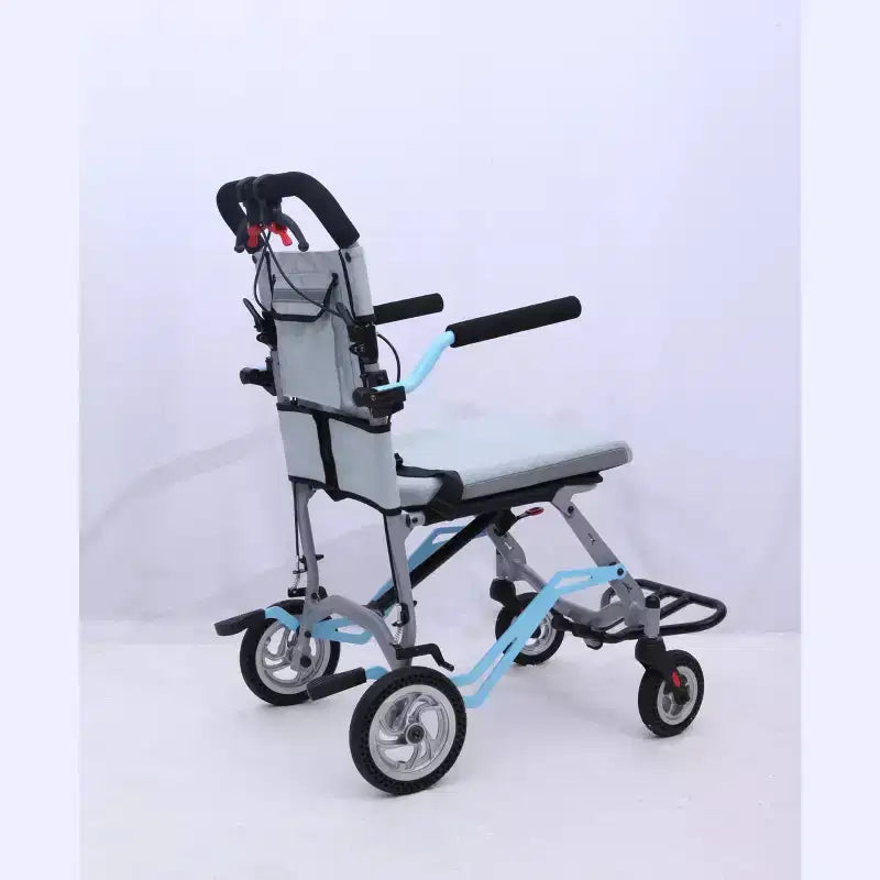 Lightweight Folding Aluminum Wheelchair for Seniors  Portable with Locking Handbrakes, Removable Armrests, Swing-Away Footrests,for Travel,Home Care