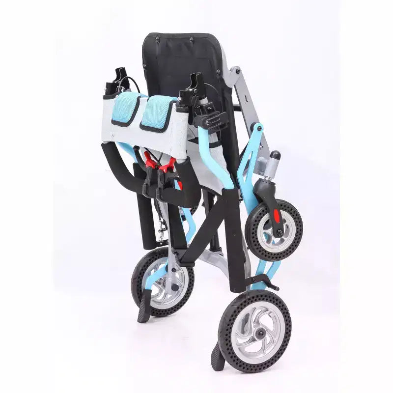 Lightweight Folding Aluminum Wheelchair for Seniors  Portable with Locking Handbrakes, Removable Armrests, Swing-Away Footrests,for Travel,Home Care