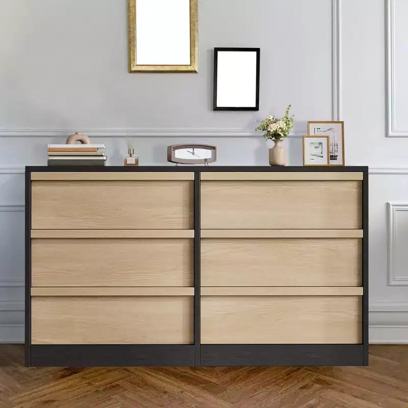 Modern 6-Drawer Chest, Large Storage Organizer with Smooth-Glide Drawers, Sturdy Design for Bedroom, Living Room, Entryway