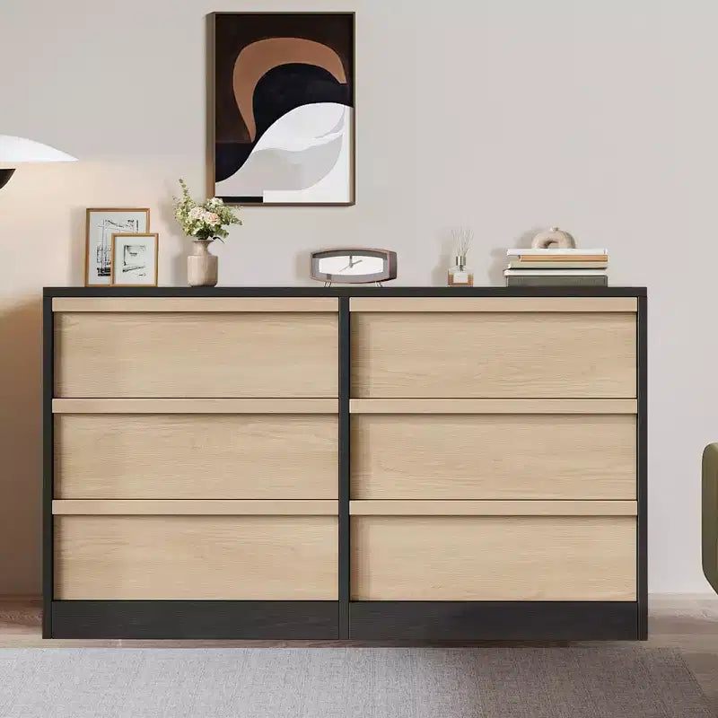 Modern 6-Drawer Chest, Large Storage Organizer with Smooth-Glide Drawers, Sturdy Design for Bedroom, Living Room, Entryway