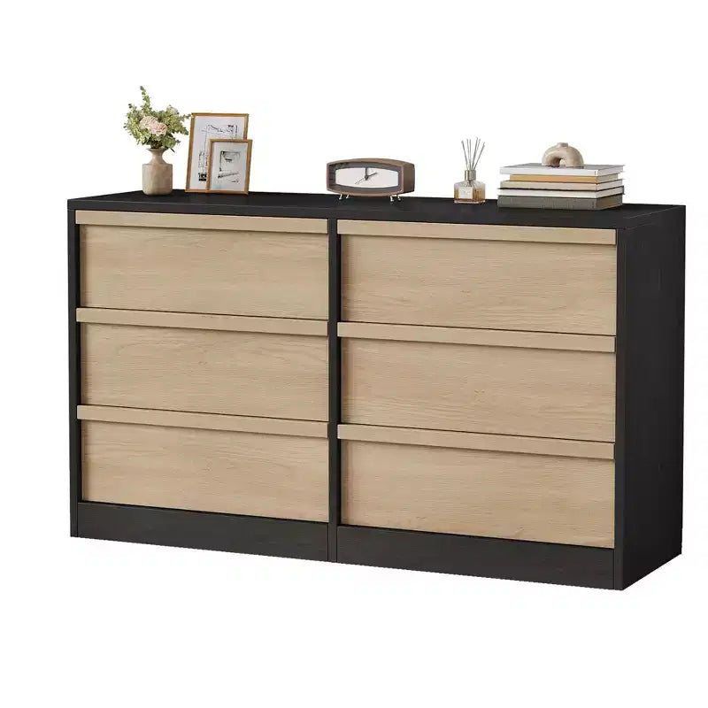 Modern 6-Drawer Chest, Large Storage Organizer with Smooth-Glide Drawers, Sturdy Design for Bedroom, Living Room, Entryway