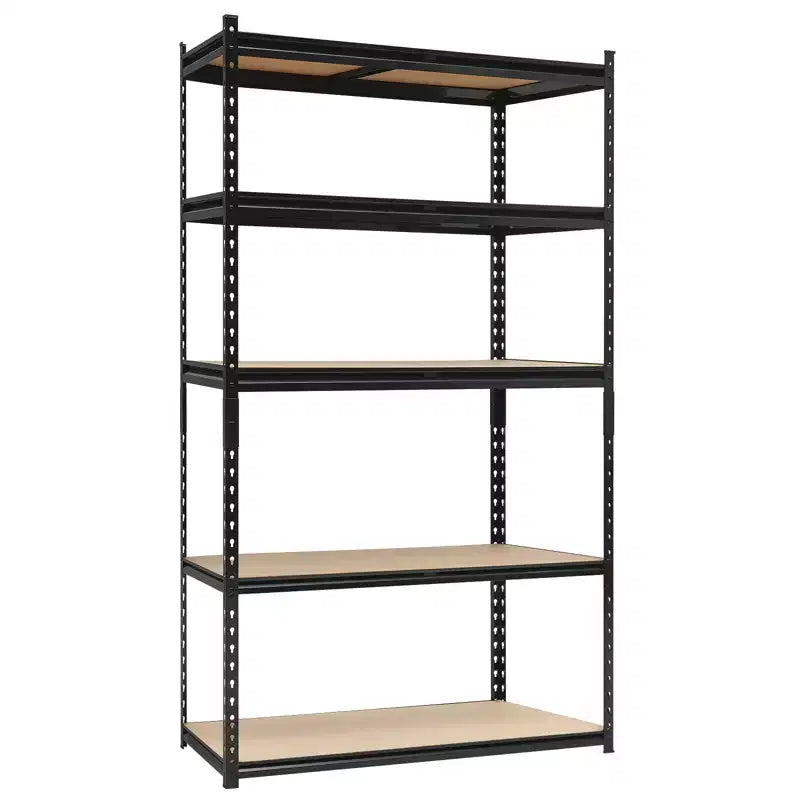 Acekool Garage Home Storage, 5 Tier 36 in Metal Shelving Unit, Heavy Duty Adjustable Utility Storage Shelves for Pantry Basement, Black