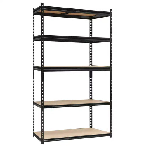 Acekool Garage Home Storage, 5 Tier 36 in Metal Shelving Unit, Heavy Duty Adjustable Utility Storage Shelves for Pantry Basement, Black