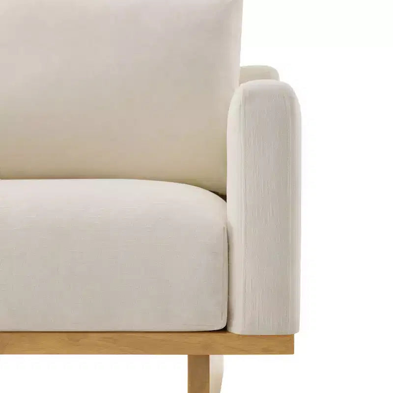 Whisen Modern Minimalist Accent Chair with Solid Wood Frame Ergonomic for Living Room, Soft Cushions and Spacious Design