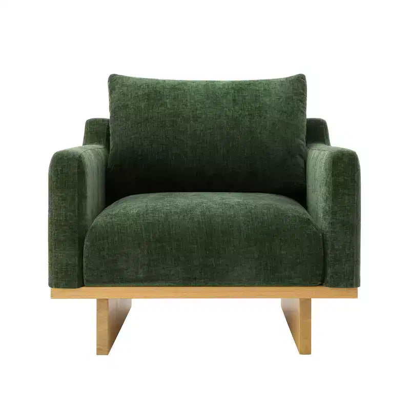 Whisen Modern Minimalist Accent Chair with Solid Wood Frame Ergonomic for Living Room, Soft Cushions and Spacious Design