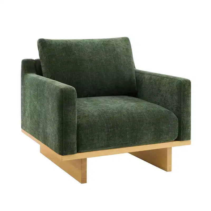 Whisen Modern Minimalist Accent Chair with Solid Wood Frame Ergonomic for Living Room, Soft Cushions and Spacious Design