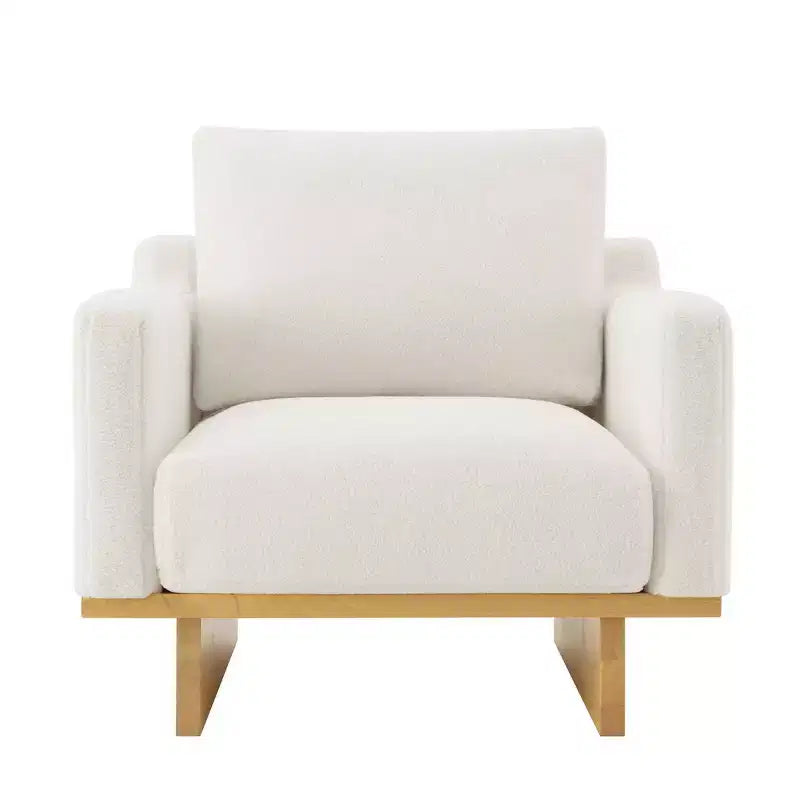 Whisen Modern Minimalist Accent Chair with Solid Wood Frame Ergonomic for Living Room, Soft Cushions and Spacious Design