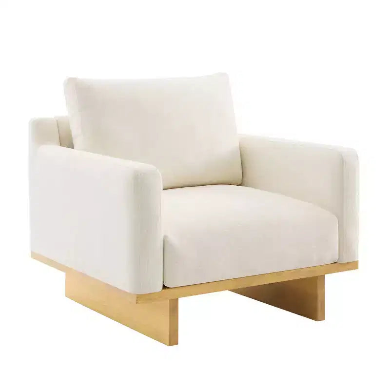 Whisen Modern Minimalist Accent Chair with Solid Wood Frame Ergonomic for Living Room, Soft Cushions and Spacious Design