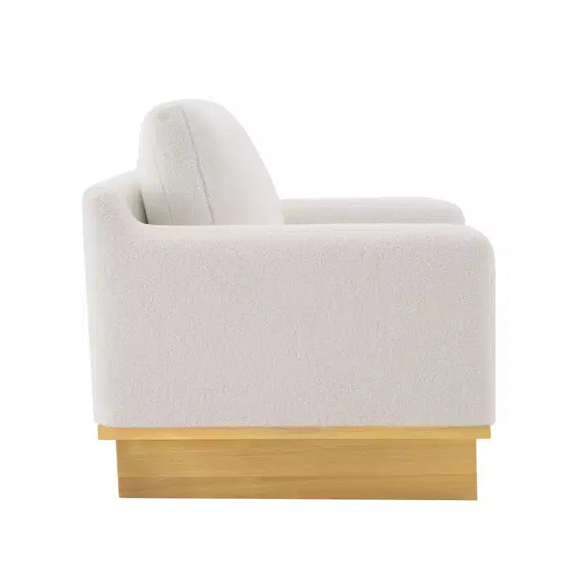Whisen Modern Minimalist Accent Chair with Solid Wood Frame Ergonomic for Living Room, Soft Cushions and Spacious Design