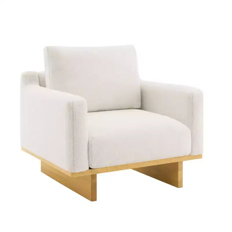Whisen Modern Minimalist Accent Chair with Solid Wood Frame Ergonomic for Living Room, Soft Cushions and Spacious Design