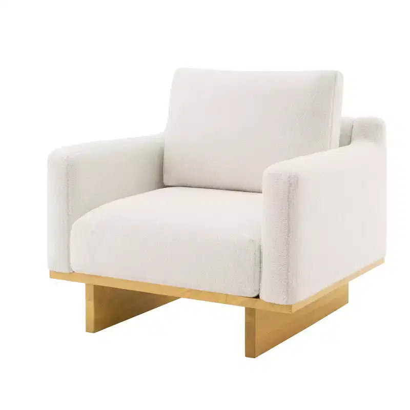 Whisen Modern Minimalist Accent Chair with Solid Wood Frame Ergonomic for Living Room, Soft Cushions and Spacious Design