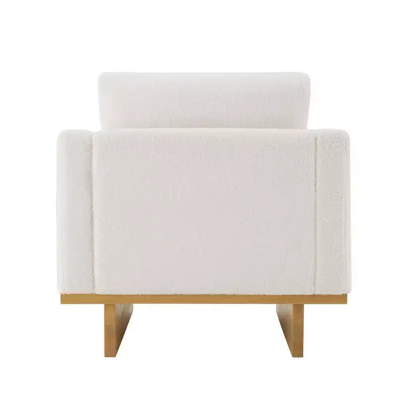 Whisen Modern Minimalist Accent Chair with Solid Wood Frame Ergonomic for Living Room, Soft Cushions and Spacious Design