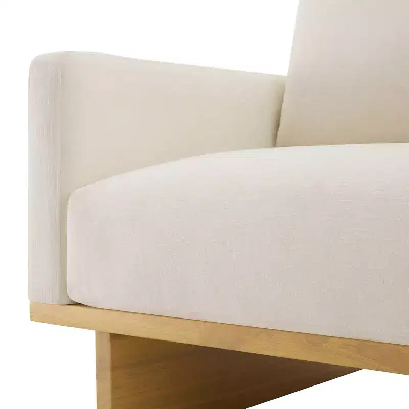 Whisen Modern Minimalist Accent Chair with Solid Wood Frame Ergonomic for Living Room, Soft Cushions and Spacious Design