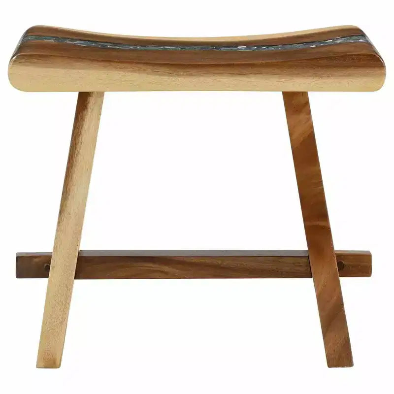 vidaXL Shower Stool Natural 19.69 x 11.81 x 17.32 in Solid Suar Wood