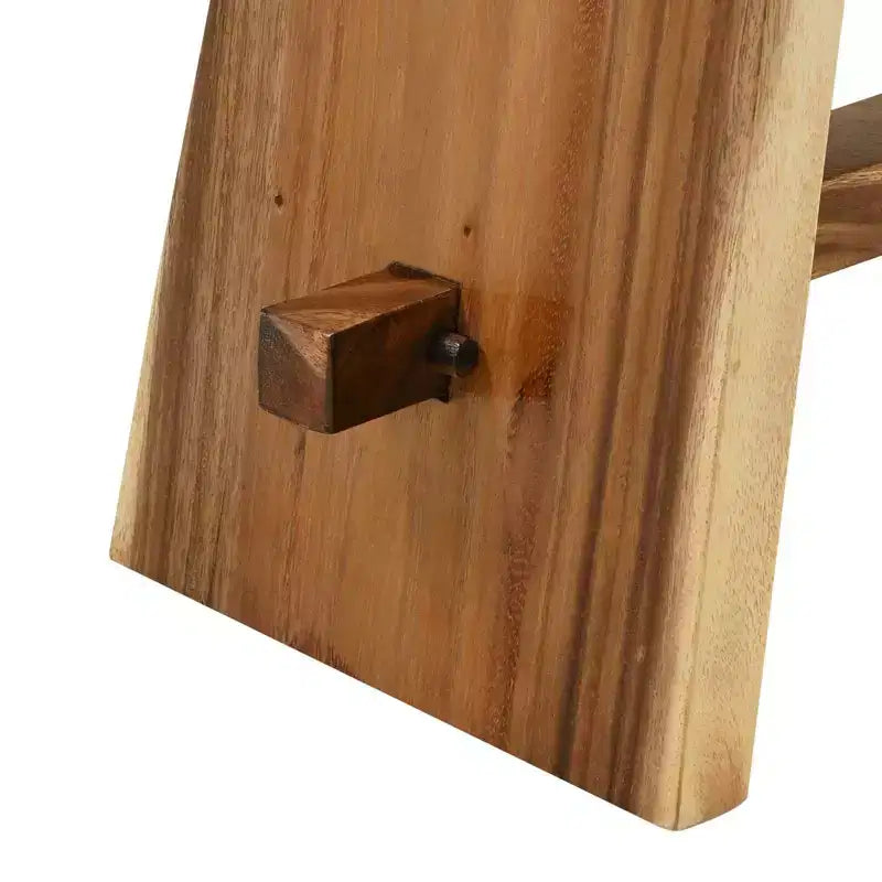 vidaXL Shower Stool Natural 19.69 x 11.81 x 17.32 in Solid Suar Wood