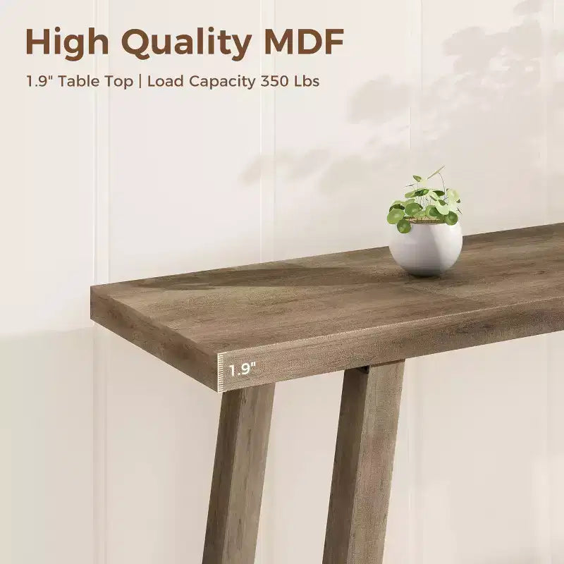 71 Extra Long Farmhouse Console Table, 2-Tier Rectangular Brown Entryway Sofa Table, Sturdy Wood Accent Furniture for Living Room & Hallway