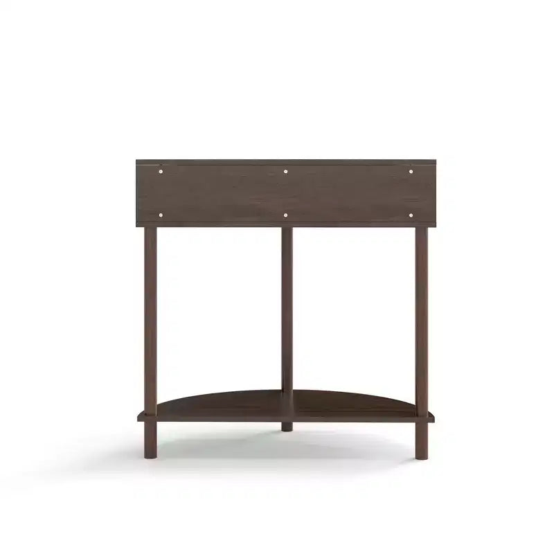 GDFStudio Kaveh Modern Wave-Pattern Half-Moon Wooden Console Table with 2 Drawers and Open Shelf