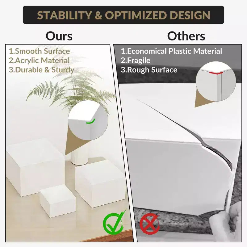 Versatile 6-Piece Display Riser Set Multi-Size Food Display Stands for Dessert Buffet Retail Events Styling