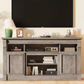 Farmhouse Fireplace TV Stand, Wooden Entertainment Center with Storage Cabinets, for Living Room, Home