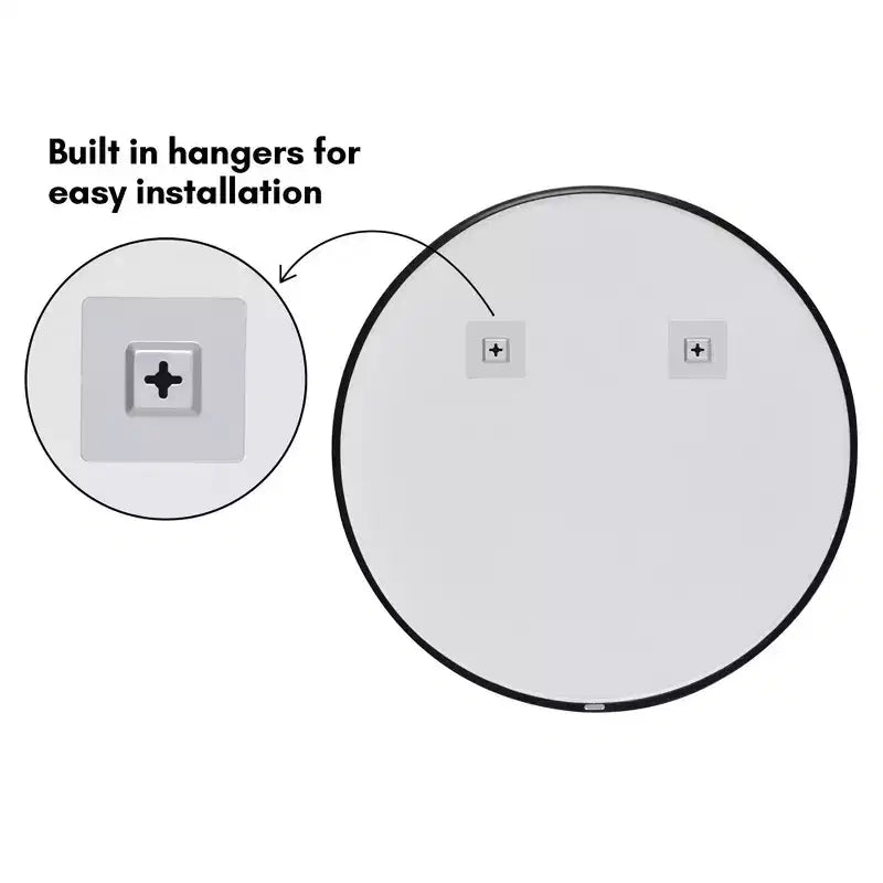 Americanflat 32 Round Mirror - Black - Premium Home Decor Style - Shatter-Resistant Glass - Elegant Modern Design - Durable Construction - Modern